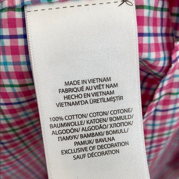 Ralph Lauren Men's Pink Checkered Plaid Long Sleeve 100% Cotton Shirt Size L - Picture 7 of 9
